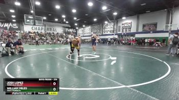 215 lbs Quarterfinal - William Miles, Vista Murrieta vs Josh Lopez, Temecula Valley