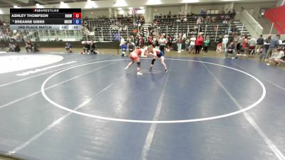 145 lbs 3rd Place Match - Ashley Thompson, Rogers High School Wrestling vs Breanne Gibbs, Moberly Kids Club Wrestling