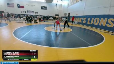98 lbs Cons. Semi - Cameron Baird, St. John`s School vs Andrew Bleich, Fort Worth Country Day