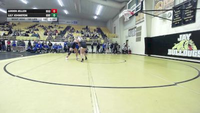 155 lbs Semifinal - Arden Jellen, Rogers High School Girls vs Lily Johnston, Bentonville Girls