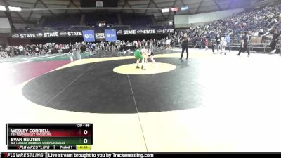 98 lbs Champ. Round 1 - Wesley Corriell, Tri-Town Bullyz Wrestling vs Evan Reuter, Gig Harbor Grizzlies Wrestling Club