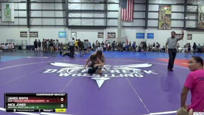 175 lbs Quarterfinals (8 Team) - James Smith, EAST CAROLINA WRESTLING ACADEMY vs Nick Jones, IRONTIDE WRESTLING CLUB