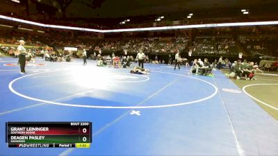 150 Class 2 lbs Quarterfinal - Grant Leininger, Southern Boone vs Deagen Pasley, Savannah