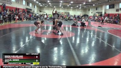 90 lbs Cons. Semi - Samuel Bieber, Bemidji vs Simon Hjelmeland, Centennial Youth Wrestling