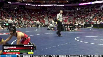 1A-120 lbs Quarterfinal - Brandon Paez, Lisbon vs Hayden Helgeson, Lake Mills