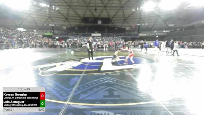 49 lbs Cons. Sub-semis - Kaysen Sweglar, Orting Jr. Cardinals Wrestling vs Luis Almaguer, Victory Wrestling-Central WA