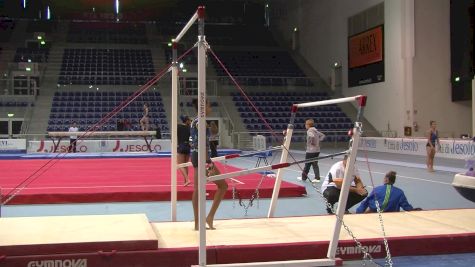 Carolyne Pedro Displays Smooth Swinging On Bars (Brazil) - Day 1 Training, Jesolo 2016