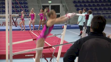 Emily Gaskins Full Bar Routine With New van Leeuwen (USA) - Day 1 Training, Jesolo 2016