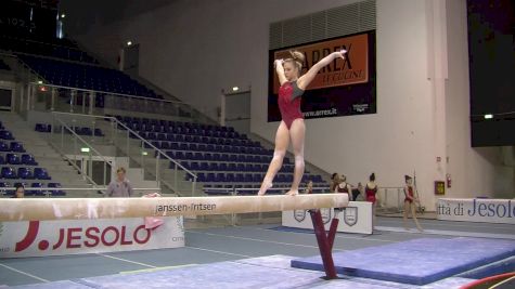 Emily Gaskins Performs Sharp Beam Skills (USA) - Day 2 Training, Jesolo 2016