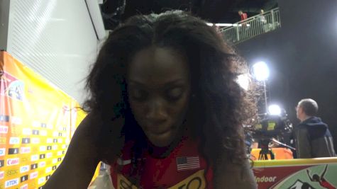 Ashley Spencer after winning first round of 400m at World Indoors