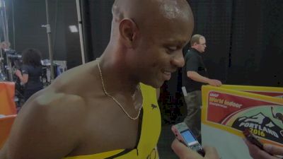 Asafa Powell after breaking the Jamaican National Record 6.44!