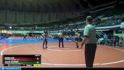 157 lbs Round 1 (3 Team) - Zane Cox, Roanoke College vs David Barber, Camden County College