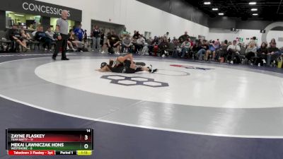 90 lbs Round 5 (6 Team) - Zayne Flaskey, Team Batty vs Mekai Lawniczak Hons, Westshore