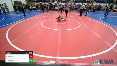 49 lbs Quarterfinal - Reid Wells, Grove Takedown Club vs Jett Bogart, Dark Cloud Wrestling Club