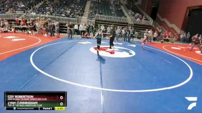 67 lbs Quarterfinal - Coy Robertson, High Plains Thunder Wrestling Club vs Lyam Cunningham, Top Of The Rock Wrestling Club