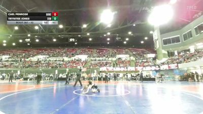42 lbs Round 2 - Cael Penrose, Bozeman Wrestling Club vs Trynitee Jones, Cowley Cowpokes
