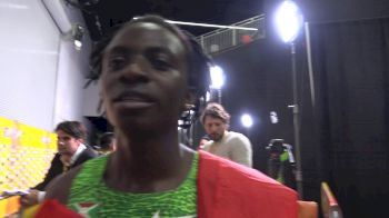 New OTC athlete Francine Niyonsaba after winning the women's 800
