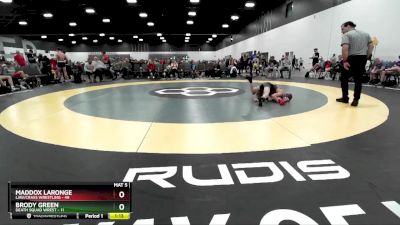 60 lbs Round 2 (8 Team) - Maddox LaRonge, LAW/Crass Wrestling vs Brody Green, Death Squad Wrest