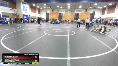 175 lbs Cons. Round 3 - Noah Montes, Eleanor Roosevelt vs Zachary Evans, Crespi Carmelite
