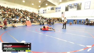 144 lbs Quarterfinal - Mena Azer, Bellflower Hs vs Jose Suazo, El Modena High School