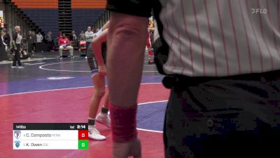 141 lbs Quarterfinal - Cj Composto, Pennsylvania vs Kai Owen, Columbia