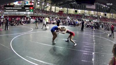113 lbs Champ. Round 2 - Madison Lush, Kearney MatCats Wrestling Club vs Haevyn Alexander, Auburn City Rec Wrestling Club - Girls