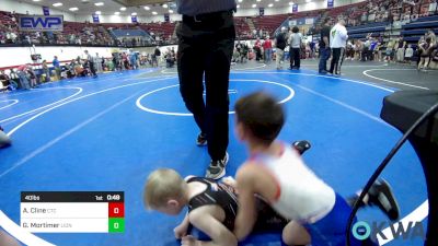 40 lbs Semifinal - Asher Cline, Comanche Takedown Club vs Grayson Mortimer, Lions Wrestling Academy