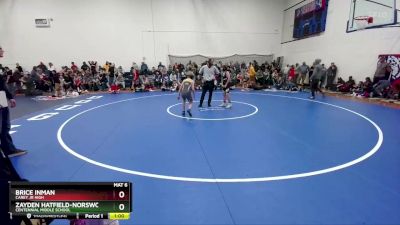 86-88 lbs Round 2 - Brice Inman, Carey Jr High vs Zayden Hatfield-Norsworthy, Centennial Middle School