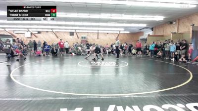 150 lbs Consi Of 8 #2 - Syler Baker, Wellsville vs Trent Shook, Shamokin