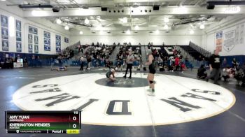 115 lbs Champ. Round 1 - Amy Yuan, Gabrielino vs KHERINGTON MENDES, Mayfair