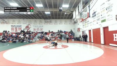 140 lbs Cons. Semi - Elazae Flores, Columbia vs Sarah Tomlinson, Meridian