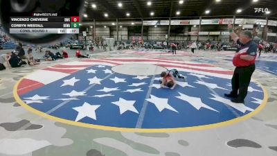 55 lbs Cons. Round 5 - Corbyn Westall, Berge Elite Wrestling Academy vs Vincenzo Cheverie, Dickinson Wrestling Club