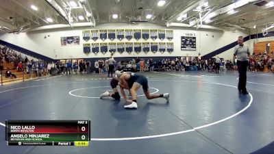 106 lbs Cons. Round 4 - Nico Lallo, North Royalton vs Angelo Minjarez, Reynolds High School