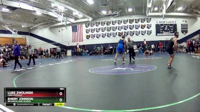 190 lbs Champ. Round 2 - Emery Johnson, Reynolds High School vs Luke Zwolinski, Lake Catholic