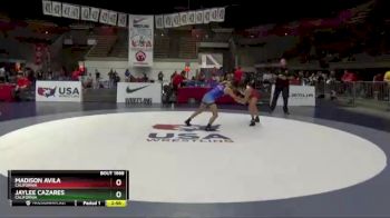 100 lbs Quarterfinal - Madison Avila, California vs Jaylee Cazares, California