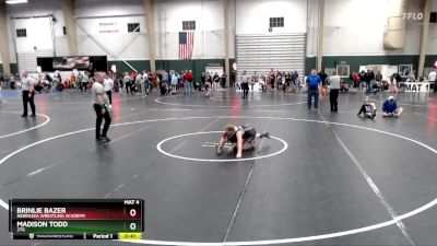 82-90 lbs Quarterfinal - Brinlie Bazer, Nebraska Wrestling Academy vs Madison Todd, 2TG