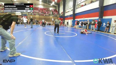 91 lbs Rr Rnd 1 - Austyn Allen, Ponca City Wildcat Wrestling vs Coralena Voss, Skiatook Youth Wrestling