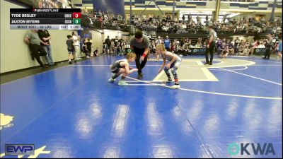 58 lbs Quarterfinal - Tyde Begley, Choctaw Ironman Youth Wrestling vs Jaxton Myers, Cushing