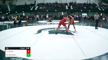 133 lbs Cons. Semi - Lucian Brink, Northern Illinois vs Michael Kaminski, Northern Illinois