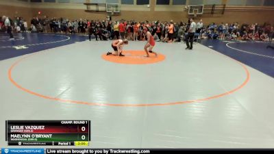 110lbs Champ. Round 1 - Leslie Vazquez, Granger (Girls) vs Maelynn O`Bryant, Washougal (Girls)