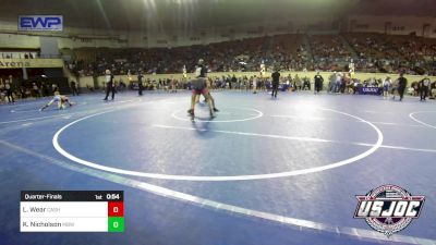 70 lbs Quarterfinal - Liam Wear, Cashion Takedown Club vs Kyndall Nicholson, Mustang Bronco Wrestling Club