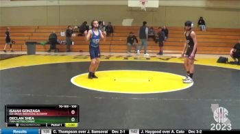 100 lbs Cons. Semi - Declan Shea, Yuba Sutter Combat vs Isaiah Gonzaga, Elk Grove Wrestling Academy