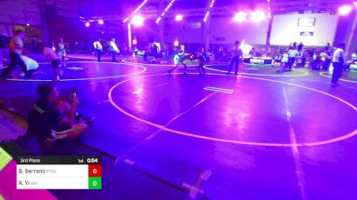 83 lbs 3rd Place - Braxten Serrano, Stout Wrestling Academy vs Renzhi Yi, Bay Area Dragons WC