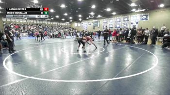 120 lbs Champ. Round 2 - Jacob Monsalud, Santa Ynez vs Nathan Myers, Kerman