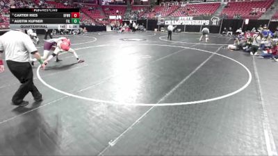 D2-165 lbs Quarterfinal - Carter Ries, Big Foot/Williams Bay vs Austin Kufner, Fox Valley Lutheran