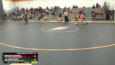 J-11 lbs Cons. Round 1 - Ari Groothuis, Marion Wolves Wrestling Club vs Grayson Waddell, McDominate Training Center