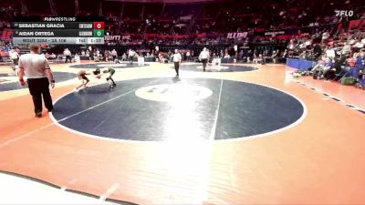 3A 106 lbs Cons. Round 3 - Sebastian Gracia, Chicago (Mt. Carmel) vs Aidan Ortega, Glen Ellyn (Glenbard West)