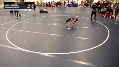 8U GIRLS - 62.8-67.2 Quarters - Lally Prokosch, Blaine Wrestling Association vs Veda Seckerson, Chatfield Wrestling