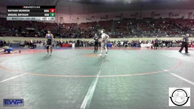 161 lbs Consi Of 8 #2 - Nathan Monroe, Mangum Wrestling vs Miguel Bryson, Hennessey Eagles Jr High