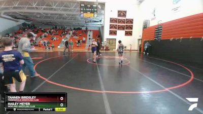 110-114 lbs Round 4 - Tannen Birdsley, Thermopolis Wrestling Club vs Hailey Meyer, Worland Wrestling Club